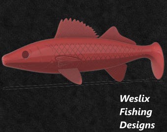 Zander paddletail lure plus mold stl