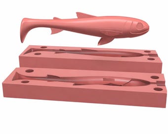 shad softbait 100 mm mold master plus mold stl 3d print file