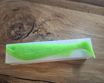 Softbait Mold 120mm Paddle Tail – Fishing Lure Mold – Soft Plastic Bait Mold – DIY Lure Making – Silicone Mold – Shad Softbait