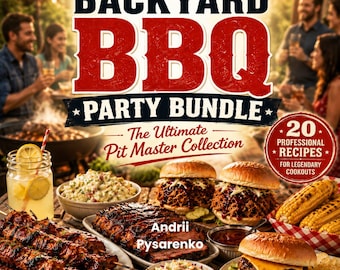 BBQ Cookbook Pdf | 20 Backyard BBQ Recipes | Smoker & Grill Recipes Digital Download | Pit Master BBQ Ebook Printable