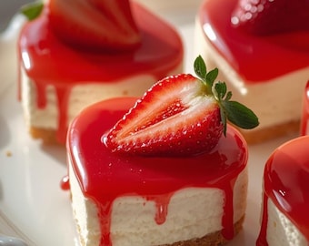 Strawberry Cheesecake Hearts Recipe | No Bake Easter Dessert (PDF Pattern)