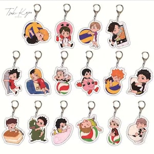 Haikyuu Keychain Set | Anime Chibi Acrylic Keychains | Hinata, Kenma, Kuro, Kageyama, Miya, Oikawa & More | Anime Bag Charm Gift for Fans