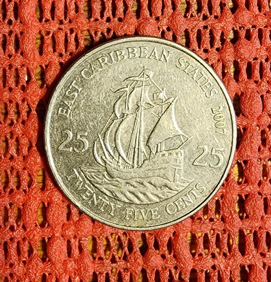 ●the west coast REPRESENTS East Caribbean States 2010 Coin 25 Cents Queen Elizabeth II