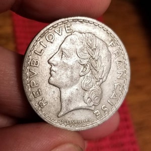 France 5 francs 1949 ornate coin