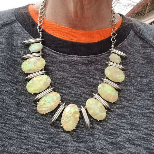 Vintage opal bib necklace