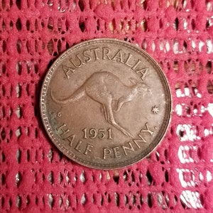 Australia half penny 1951 kangaroo coin