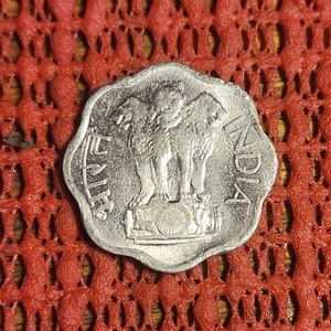 India 2 paise coin  3 lions 1975