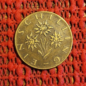 Austria 1 shilling thistle coin, 1961