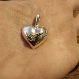 Sterling silver heart pendant, Key to My Heart pendant