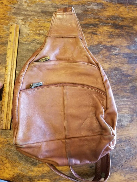 Leather backpack style bike bag