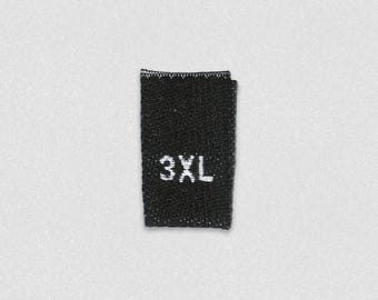 Woven Clothing Size Labels | XXS-3XL, 36-54 Sew On Tags