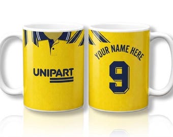 Oxford United Personalised Retro Football Shirt Ceramic Mug
