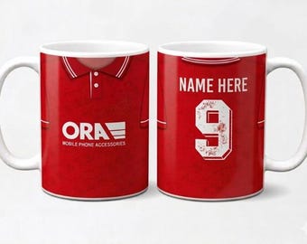 Barnsley Personalised Retro Football Shirt Ceramic Mug