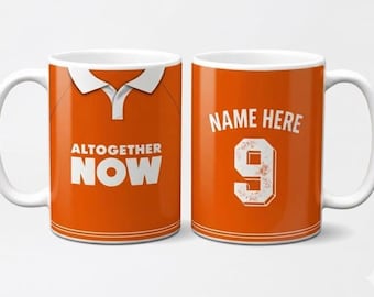 Blackpool Personalised Retro Football Shirt Ceramic Mug