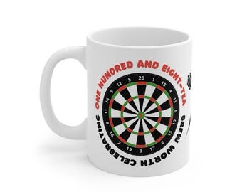 Personalised Darts Ceramic 180 Mug – Player Fan Gift, Coffee Tea Cup