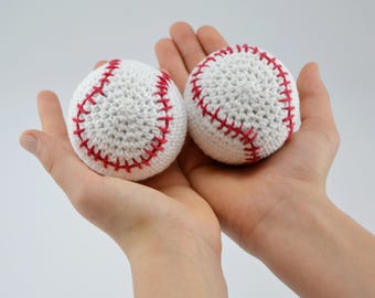 かぎ針編みの野球ボールおもちゃ - 手作りあみぐるみ野球ボール