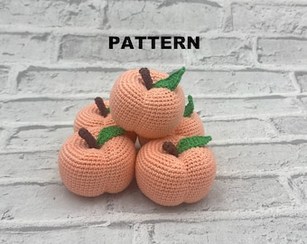 Crochet Peach Pattern PDF: Easy Amigurumi Fruit Tutorial (Instant Download)