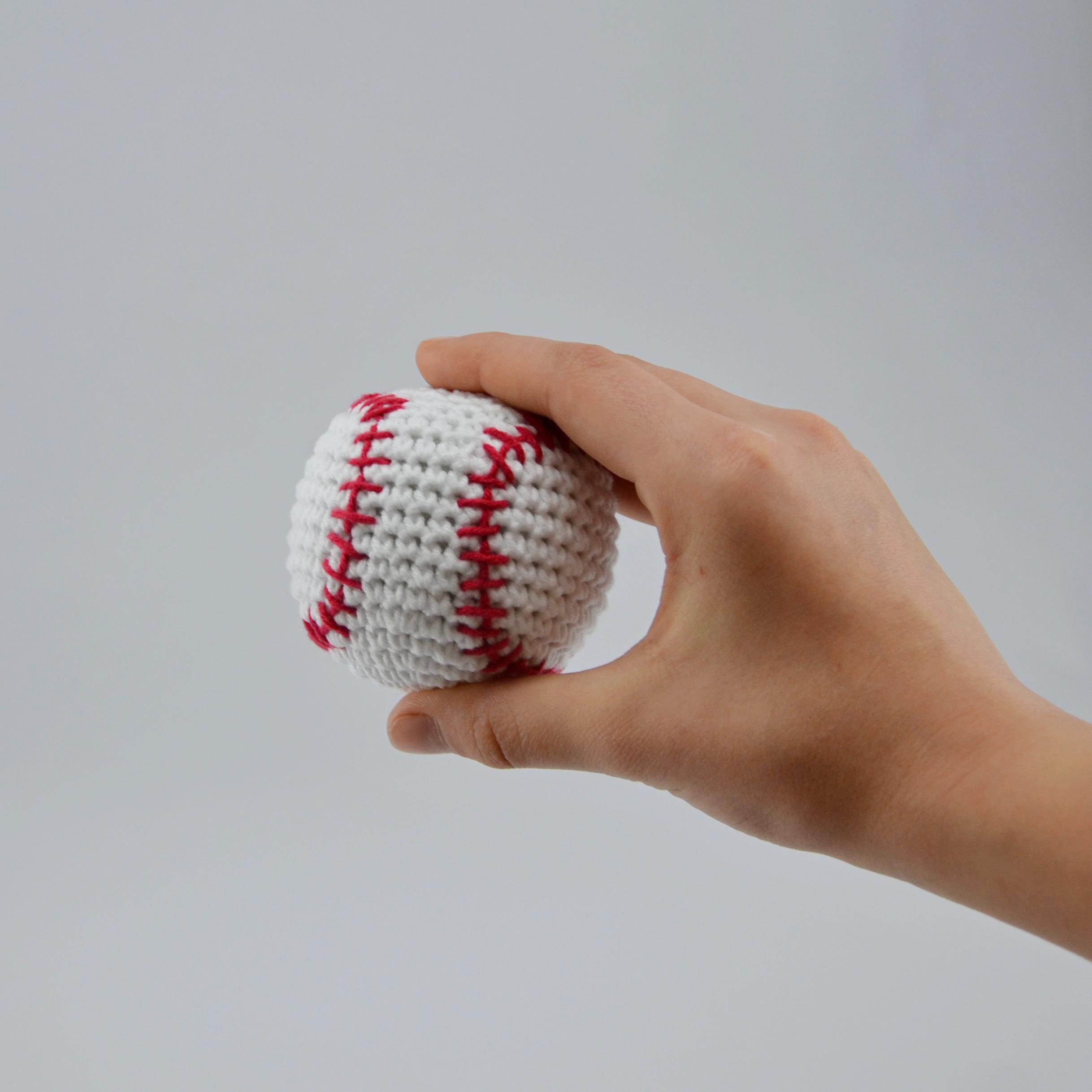 かぎ針編みの野球ボールおもちゃ - 手作りあみぐるみ野球ボール