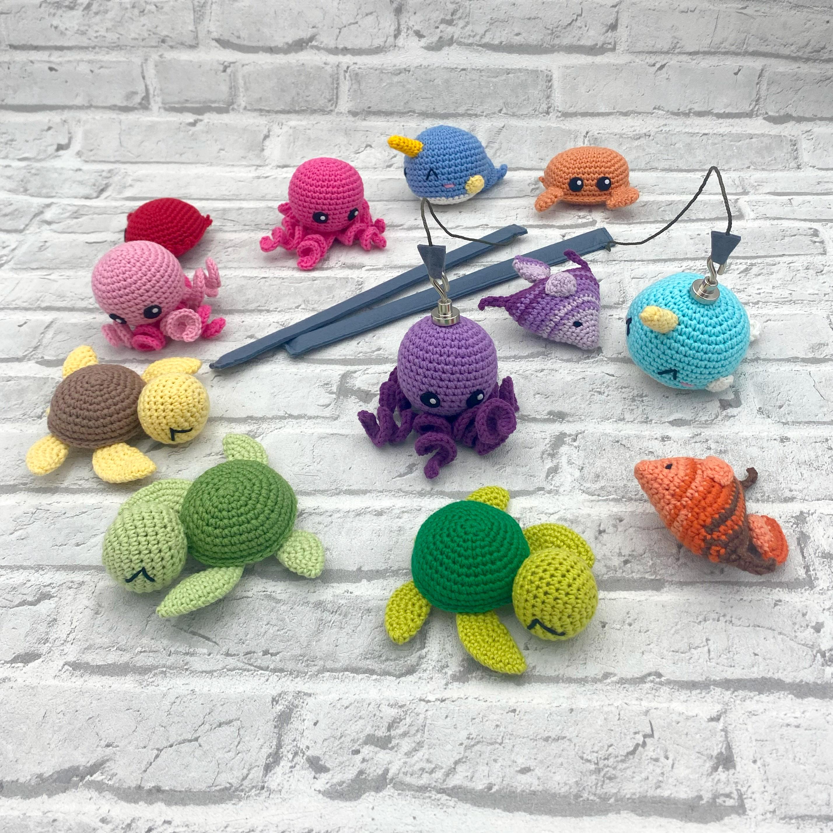 Crochet Magnetic Fishing Game: Eco-friendly Toy Set With Rods - Etsy