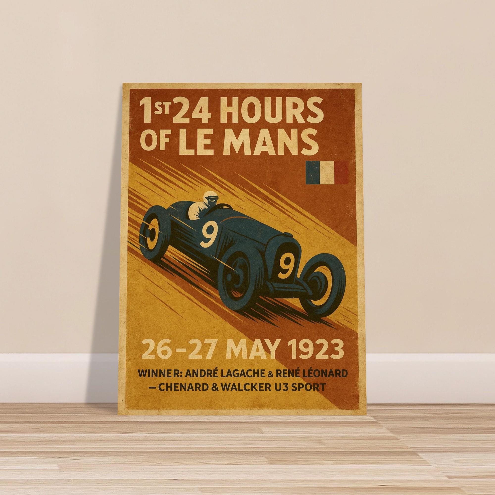 Affiche Originale 24 Heures Du Mans - Vintage - Automobilia - Poster Voiture