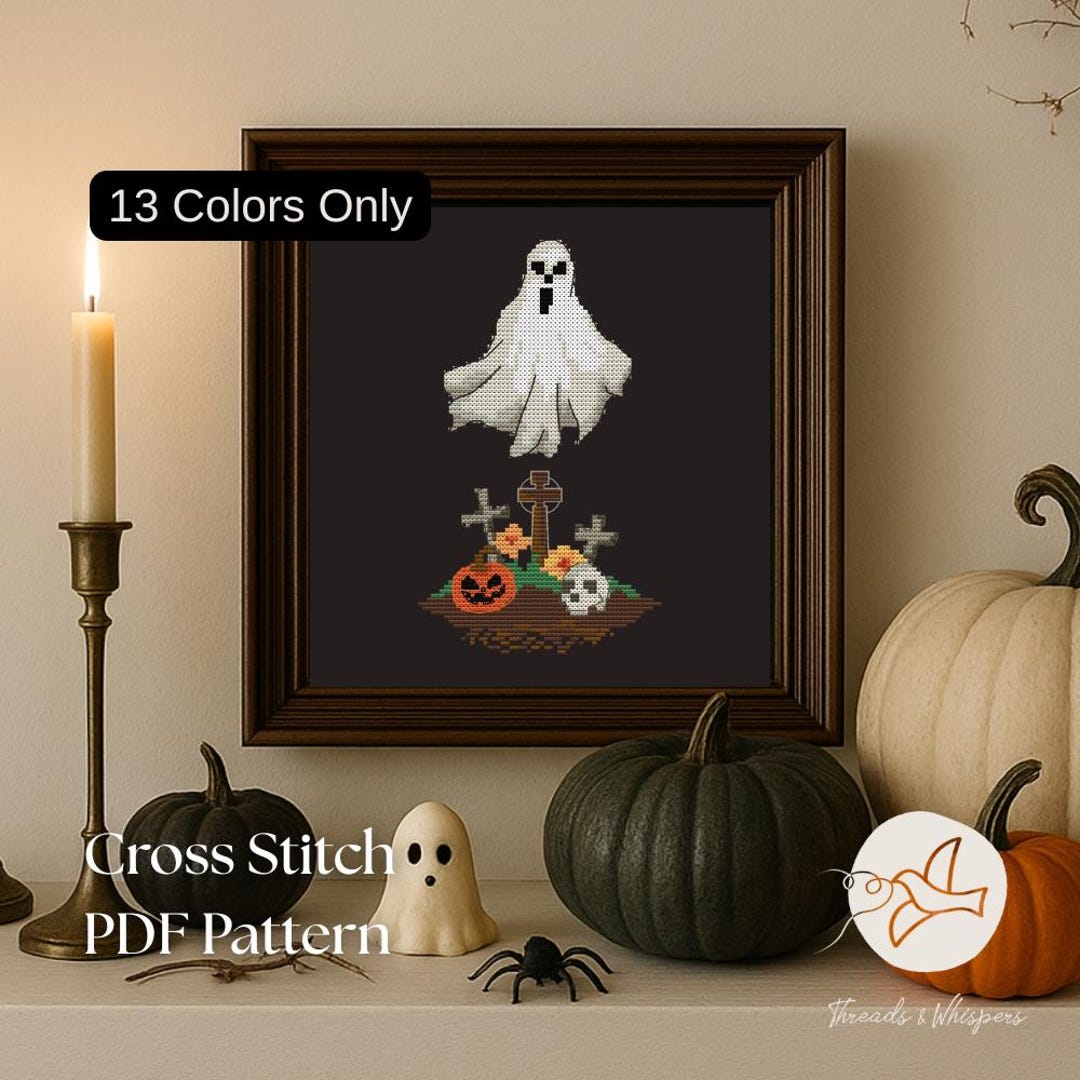 Halloween Ghost Cross Stitch Pattern: Spooky Spirit (digital PDF) - Etsy