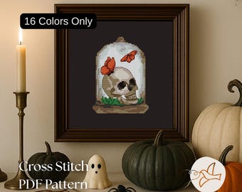 Gothic Skeleton  Cross Stitch Pattern (PDF Download)