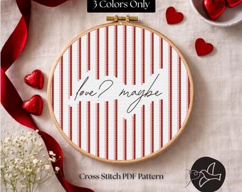 Minimal Love Quote Cross Stitch Pattern – Easy Embroidery Digital PDF for Beginners