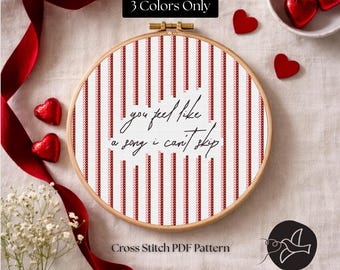 Handwritten Quote Cross Stitch Pattern – Minimalist Love Design for Beginners (PDF Pattern)