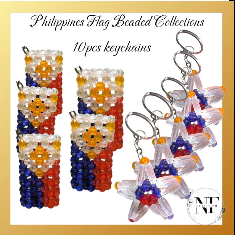 Philippine Flag Beaded Keychain: Filipino Souvenir Gift - Etsy