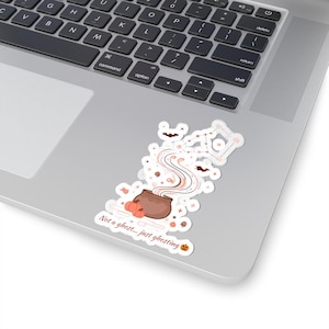 Just Ghosting Halloween Sticker | Cute Spooky Witchy Cauldron