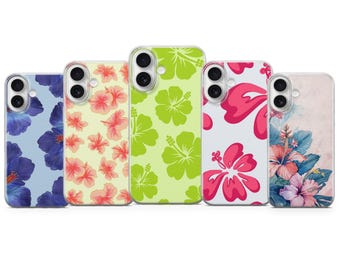 Pink Hibiscus Flower Cute Phone Cover for iPhone 17 Pro Max, 16, 15 Plus, 14, 13, 12, XR & Samsung S25, S24, A56, A55, Pixel 10, 9 Pro
