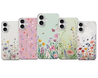 Wild Flower Bloom Phone Case for iPhone 17 Pro Max, 16, 15 Plus, 14, 13, 12, XR & Samsung S25, S24, A56, A55, Pixel 10, 9 Pro