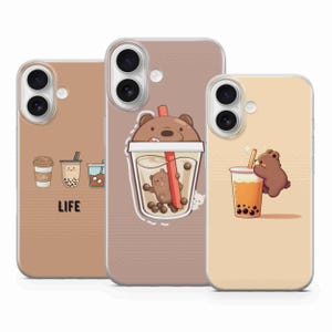 Boba Tea Hülle für iPhone 17 Pro Max, 16e, 15, 14, 12 Samsung S25 Ultra, S24 FE, A56, Pixel 10 XL, 9a, 8, 7, 6