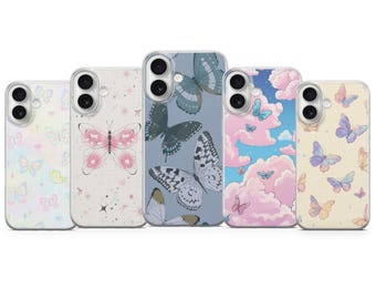 dromerige vlindervibes telefoonhoesje voor iPhone 17 Pro Max, 16, 15 Plus, 14, 13, 12, XR en Samsung S25, S24, A56, A55, Pixel 10, 9 Pro