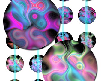 Candy Colors Bubbles Art  - Instant Download Digital Art Saguaro Graphics