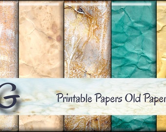 Old Papers - Printable Digital Papers, 8.5x11 inch,Craft Projects,Decoupage,Scrapbooking Designs by Saguaro Graphics