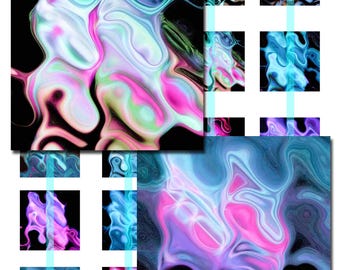Ocean Colors Bubbles Art  Instant Download Digital Art Saguaro Graphics
