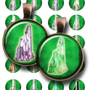 New Hampshire US State Map Art - circle/square 1.5-1.0 inch, Instant Digital Downloads, Collage Sheets, Printable art by Saguaro Graphics