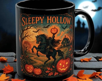 Sleepy Hollow Coffee Mug , Headless Horseman Halloween Cup, Gothic Horror Gift, Spooky Pumpkin, Haunted House Decor, Halloween Gift for Her