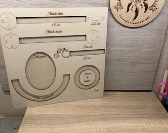 Planche gabarit attache tétine, anneau de dentition, porte clé, collier allaitement