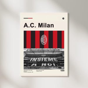 AC Milan Printable Wall Art | San Siro Stadium Poster | Rossoneri Football Club Print | Soccer Team Decor | Digital Download