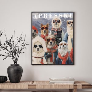 Après Ski Dogs Printable Wall Art | Funny Ski Dog Poster | Winter Sports Digital Download | Cozy Alpine Decor | Skiing Dog Print