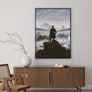 Wanderer Above the Sea of Fog – Caspar David Friedrich Romanticism Landscape Painting – Classic Fine Art Print – Digital Download
