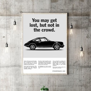 Porsche 911 druckbare Kunst | Oldtimer Kunstdruck | Digitaler Download | Sportwagen Poster | Porsche Leinwanddruck | Vintage Wanddeko