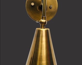 Modern Wall Sconce: Mid Century Brass wall Fixture, Lighting Fixtures