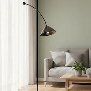 Lampadaire à bras réglable en laiton fait main : style industriel vintage