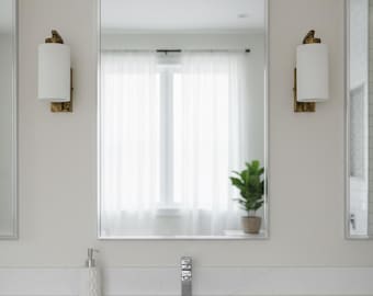 Aplique de pared: Lámpara de pared moderna para tocador de baño, accesorios de iluminación de vidrio lechoso