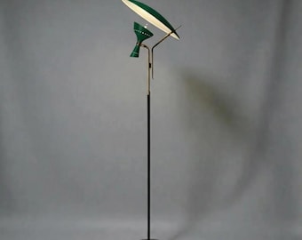 Mid Century Modern Dual Shade Floor Lamp: Brass Statement Lighting Modern Living Room Light