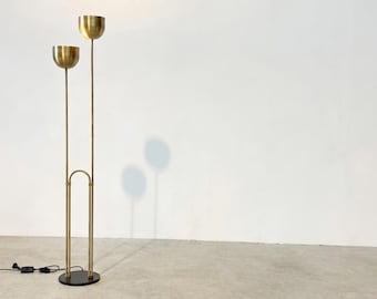 Vintage Italian Floor Lamp, 1970s Chrome Standing Light, Mid Century Modern Lighting
