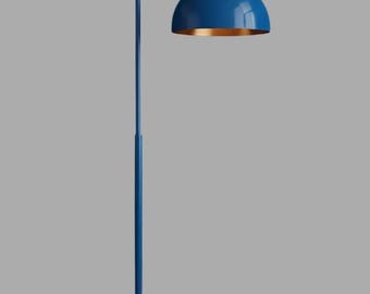 Handmade Arched Floor Lamp, Mid-Century Modern Dome Shade Reading Light